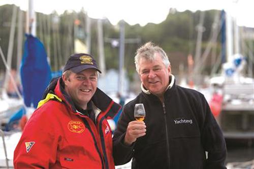 Greg Nicoll with Talisker Manager Willie Sharing a good story and a great whiskey. © Christine Spreiter